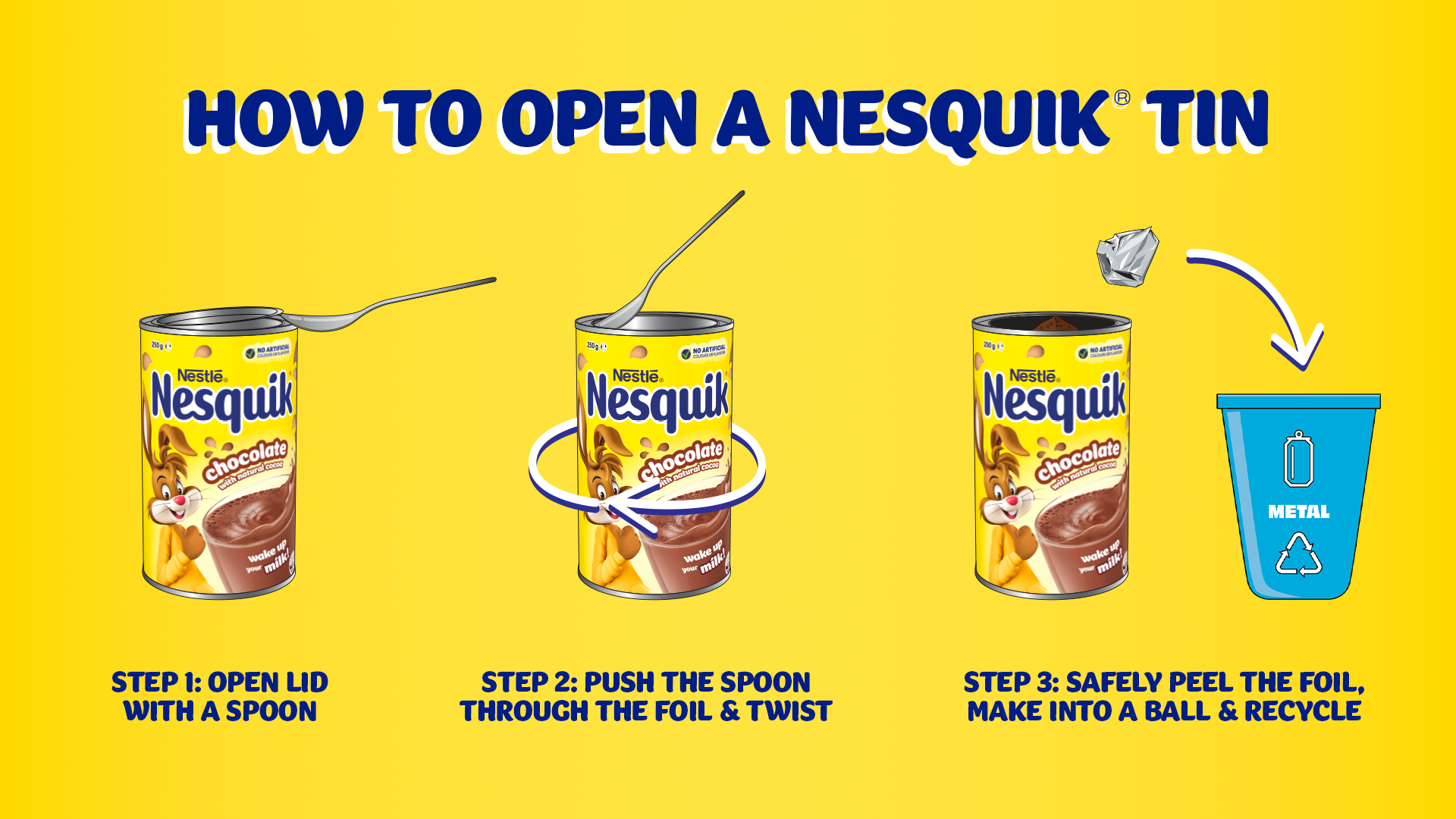 NESQUIK – Tin Opening Instructions