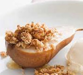 Crunchy Oat Crumble with Poached Pears