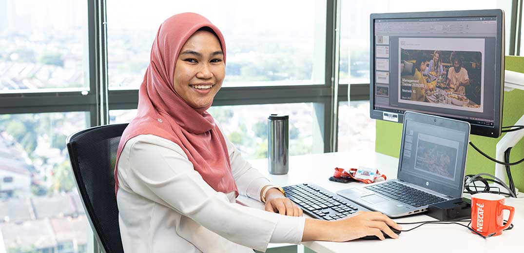 in the office