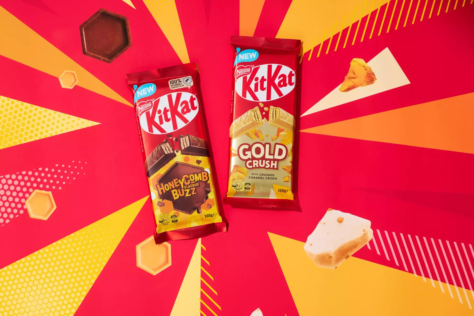 Say hello to decadent breaks with NEW KitKat Honeycomb Flavour Buzz and Gold Crush