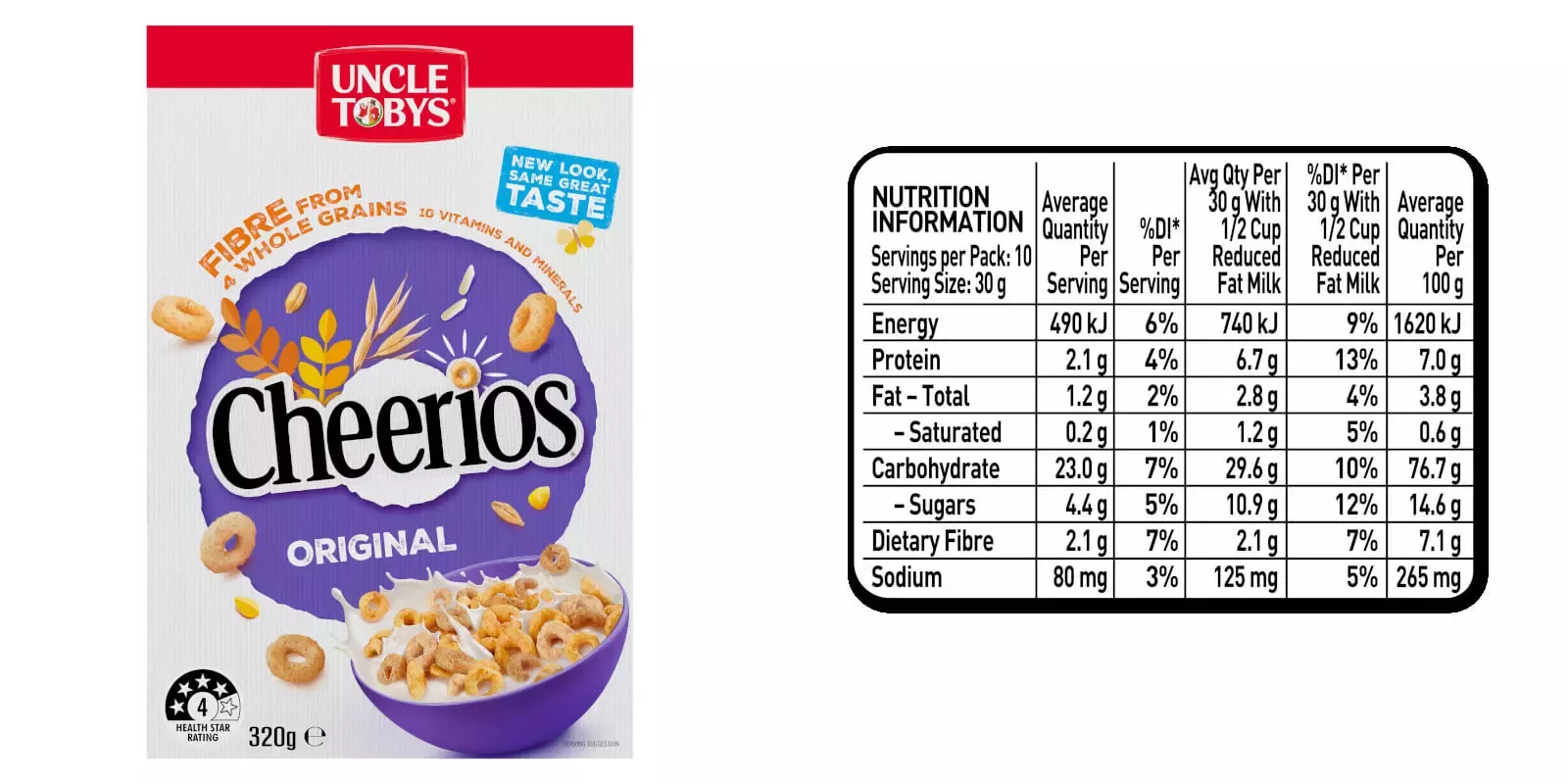 Cheerios with Nutrition info